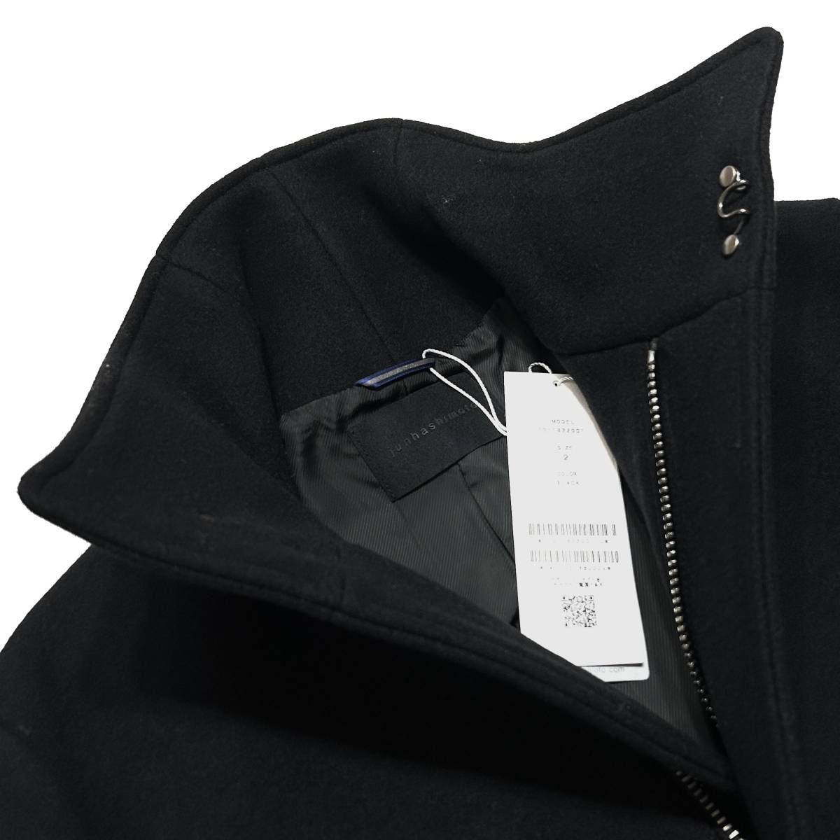 別注品 定価10万 junhashimoto STAND COLLAR ZIP COAT 2 黒 別注品 定価10万 junhashimoto STAND COLLAR ZIP COAT 2 黒