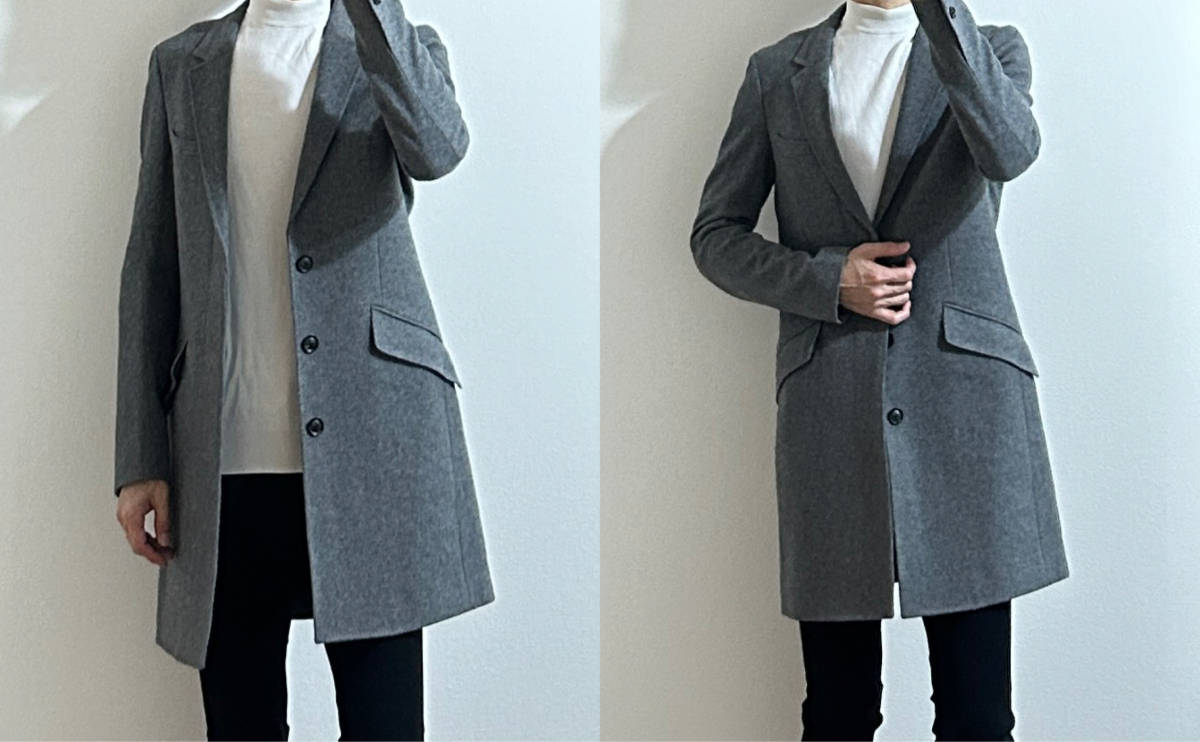定価9 4万 junhashimoto WOOL FLANNEL 3D CHESTER COAT 3 グレー 定価9 4万 junhashimoto WOOL FLANNEL 3D CHESTER COAT 3 グレー