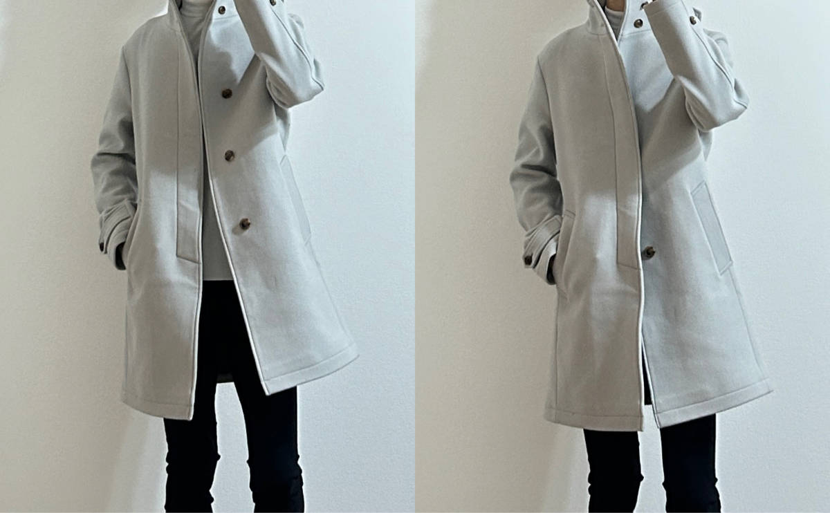 LEON掲載 定価9 4万 junhashimoto STAND COLLAR COAT 5 グレー LEON掲載 定価9 4万 junhashimoto STAND COLLAR COAT 5 グレー