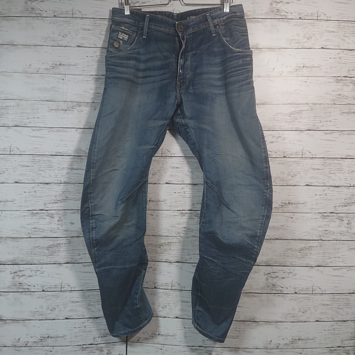 ■ジースターロウ G-STAR RAW■ARC LOOSE TAPERED■デニムパンツ■ジーンズ■ダメージ加工■立体裁断■サイズ34■中古品_画像1