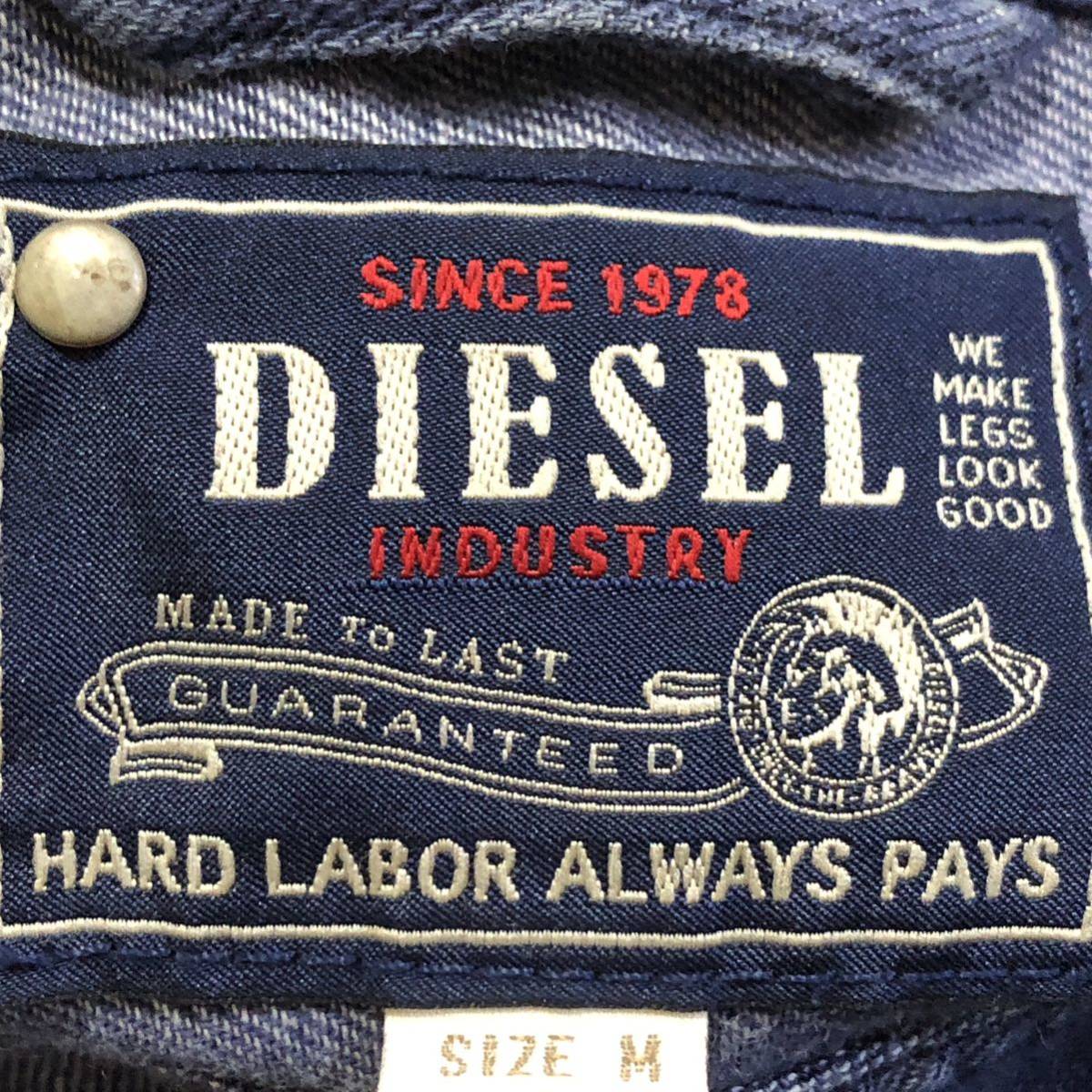 極美品 DIESEL ディーゼルジャパン メンズ M 実寸Lデニムジャケット Gジャン トラッカージャケット インディゴ ダメージ加工 100% 綿 _画像8