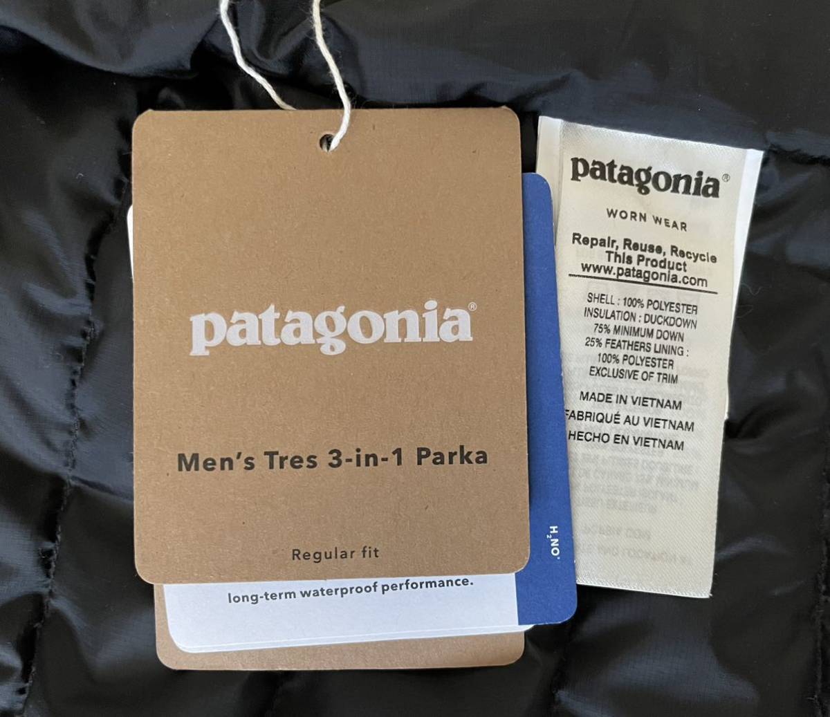【美品】Patagonia パタゴニアMen's Tres 3-in-1 Parka XS BLACK 黒 パーカー_画像5