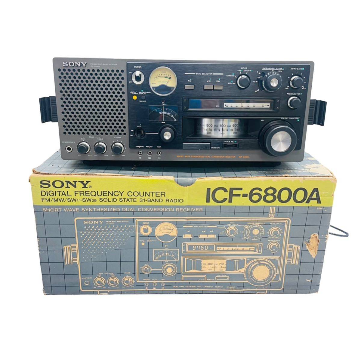 B6-04)SONY Sony ICF-6800A FM/MW/SW 31 band multiband receiver radio original box attaching present condition goods 