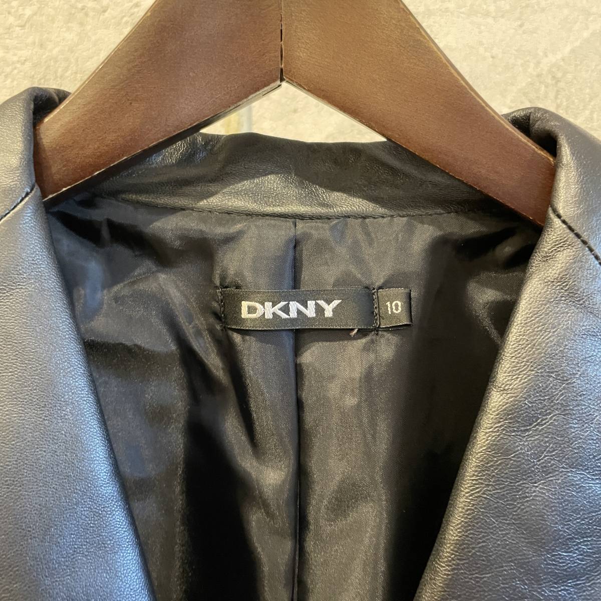 DKNY Donna Karan Ram leather jacket sheep leather 
