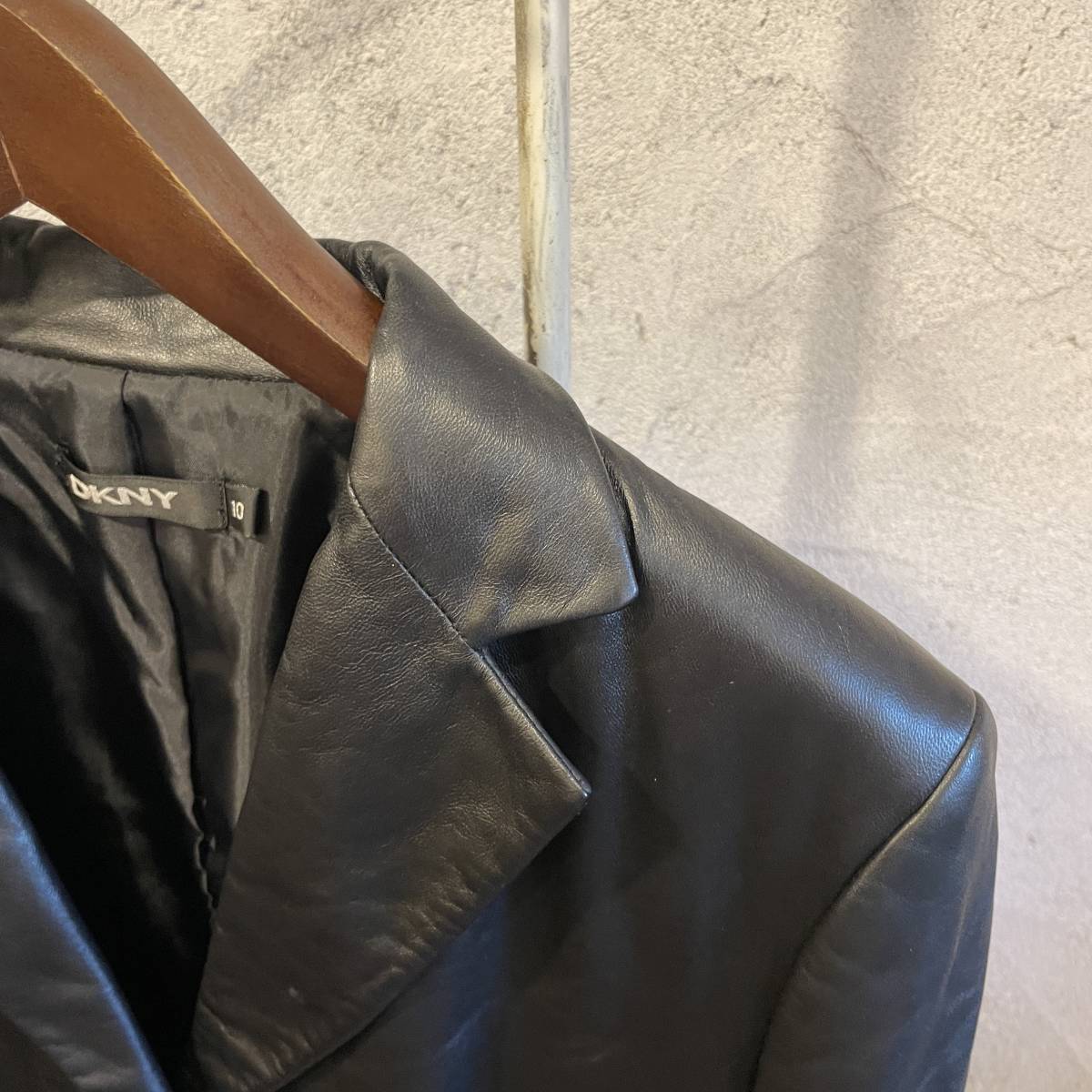 DKNY Donna Karan Ram leather jacket sheep leather 