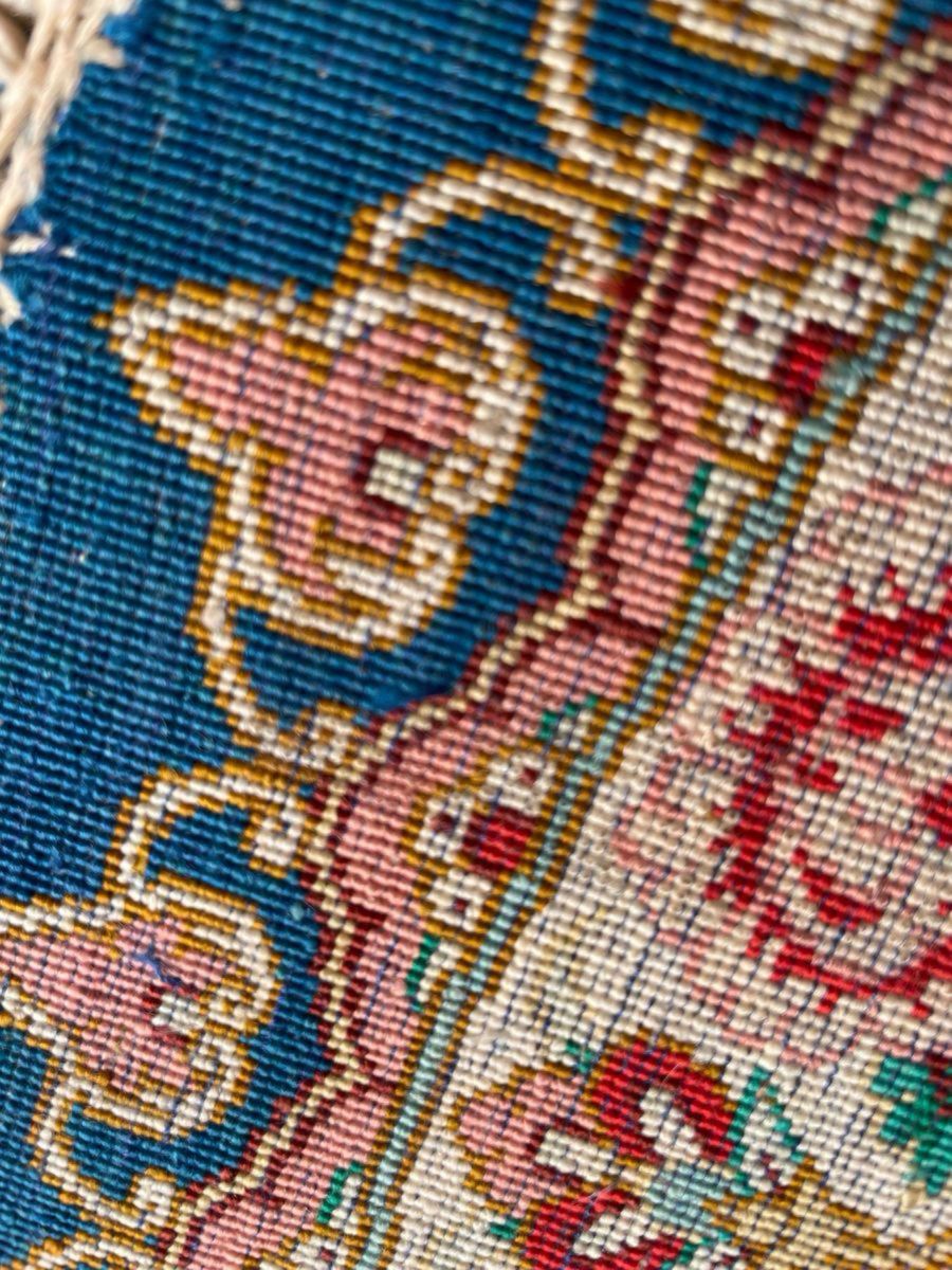 ペルシャ絨毯 クム シルク 工房名  オーバル 楕円形 手織り 美品