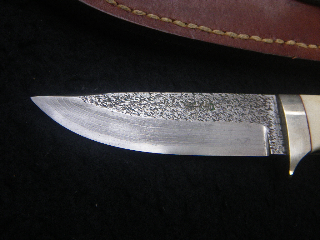 鹿角柄 墨流 革鞘 シースナイフ 検索: custom knife キャンプ 鹿角柄 墨流 革鞘 シースナイフ 検索: custom knife キャンプ