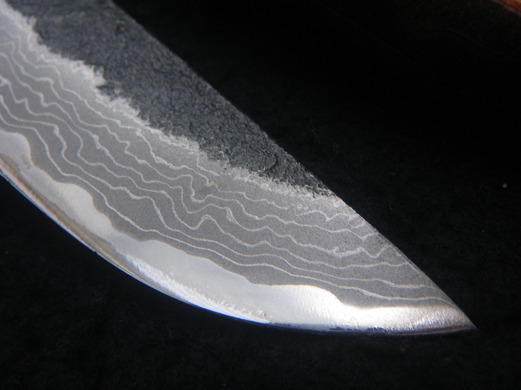 12070円 132g 墨流し Damascus 鞘付 渓流鉈 和式ナイフ 小鉈 12070円 132g 墨流し Damascus 鞘付 渓流鉈 和式ナイフ 小鉈