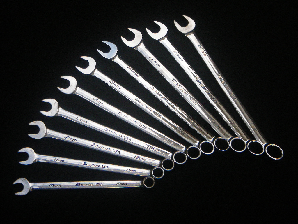 スパナ 10本 10㎜ 11㎜ 12㎜ 13㎜ 14㎜ 15㎜ 16㎜ 17㎜ 18㎜ 19㎜ FlankDrive combination‐wrench snap-on SOEXM スナップオン