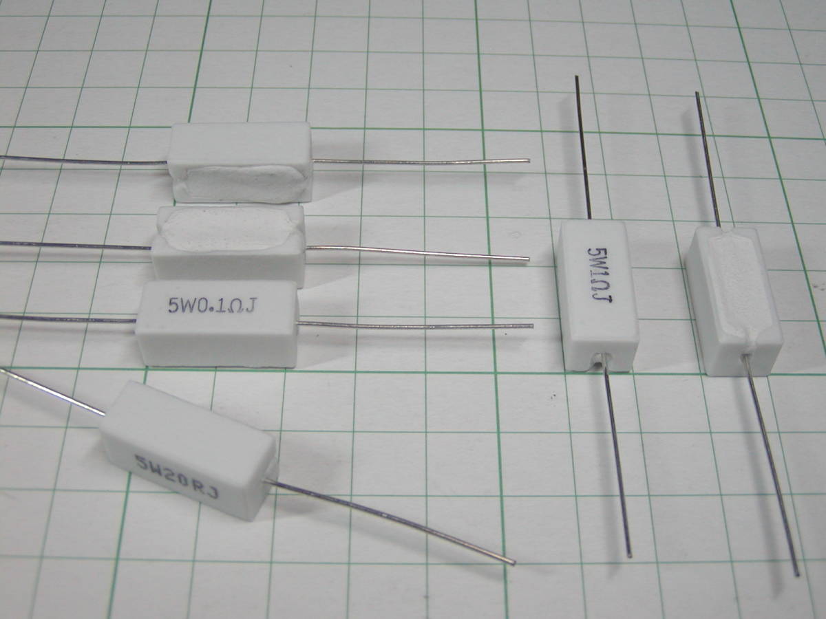 ☆☆　５ｗ セメント抵抗 0.1， 0.2， 0.5， 1， 5， 10， 20， 50， 100 Ω　 (１個)　☆☆_画像2