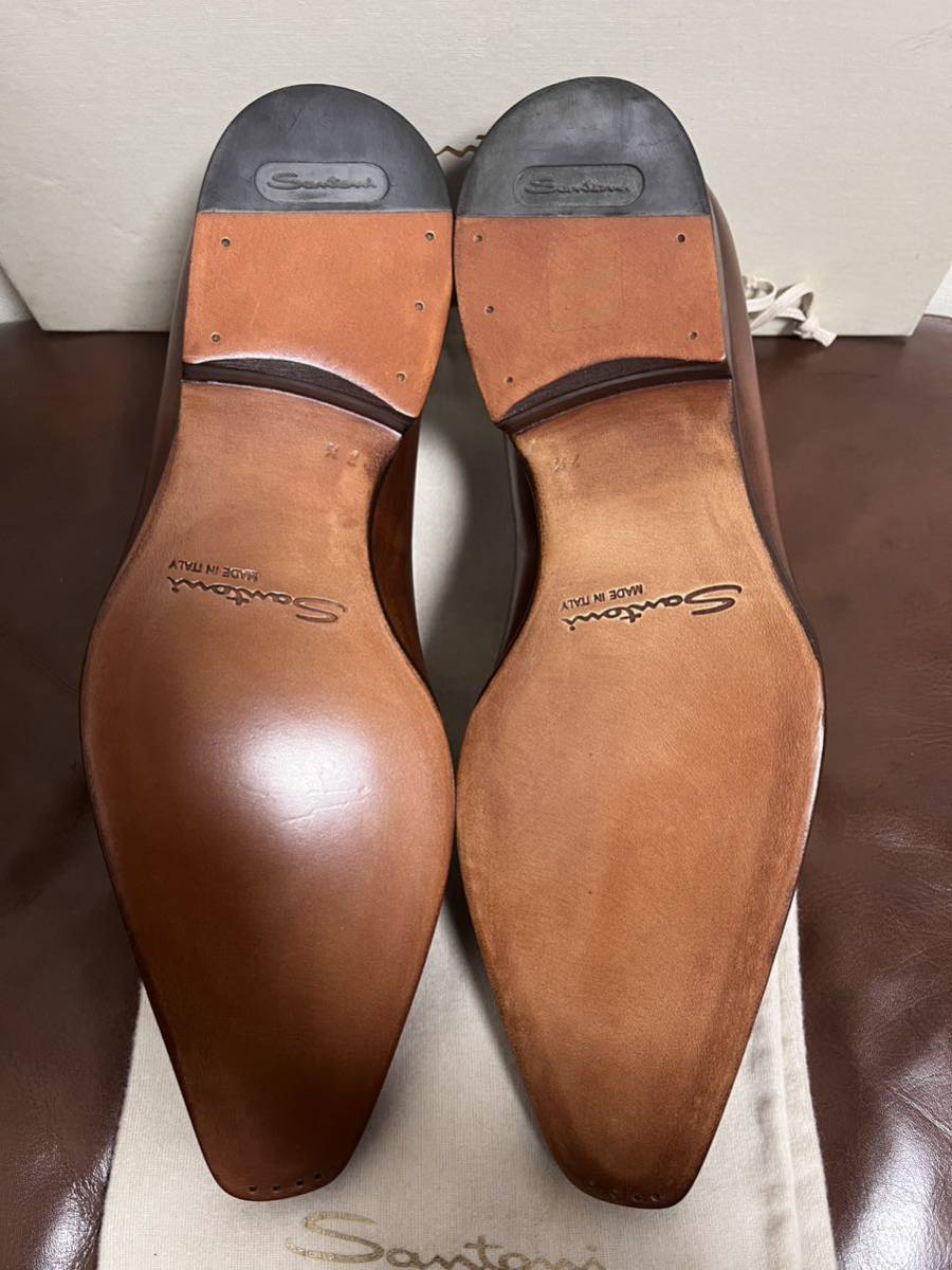 【未使用】交渉歓迎 サントーニ 7.5 F SANTONI ホールカット 革靴 ジョンロブ エドワード クロケット ベルルッティ ステファノ マグナーニ_画像4