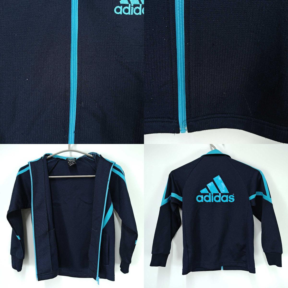 [ used ][4 point set ] Adidas Zip jersey jacket tops Under Armor cap 120-140 Kids Junior 