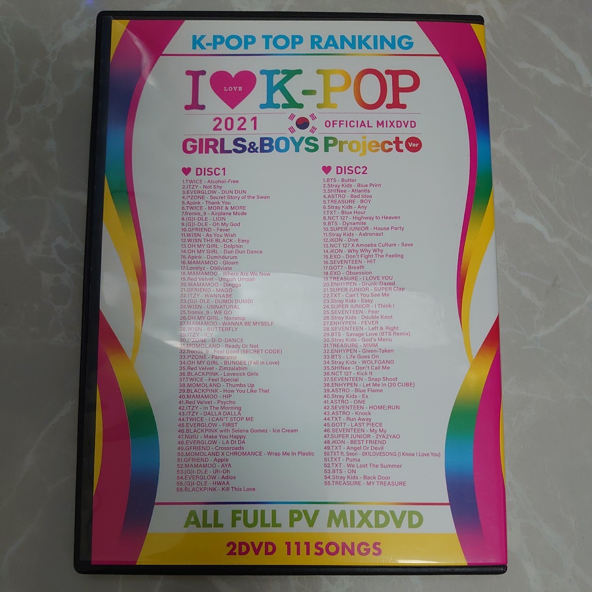 DVD I LOVE K-POP 2021 GIRLS&BOYS Project Ver ALL FULL PV MIXID 2DVD 中古品1140_画像2