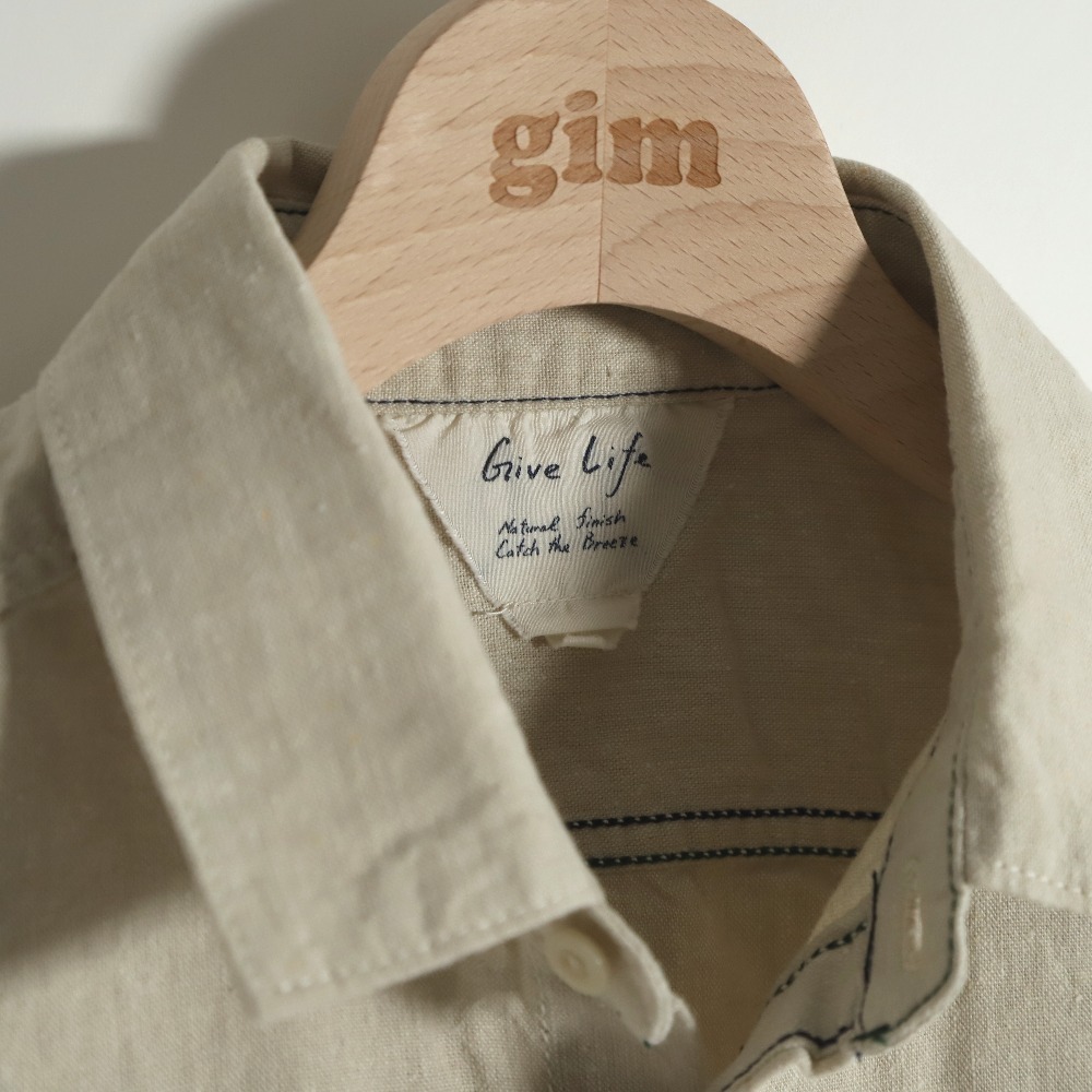 公式 gim ジム ヘンプ混ワークシャツ M 231215_画像3