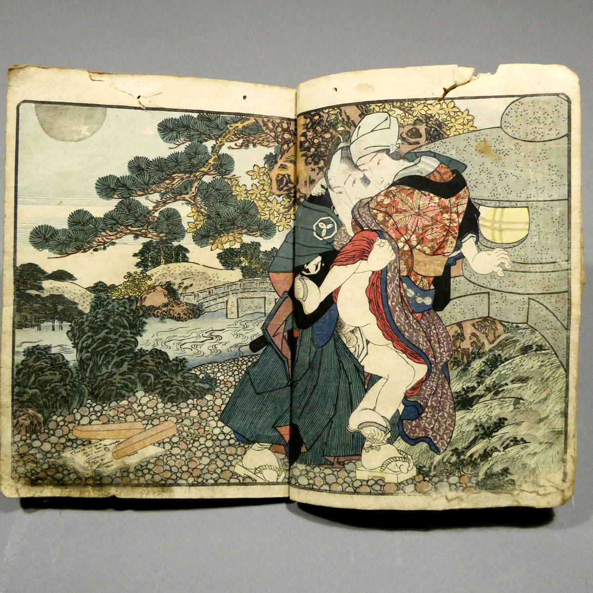 ◇歌川国貞 色摺り春画16面 刺青画◇「四季の詠」秋◇江戸時代 ◇歌川国貞 色摺り春画16面 刺青画◇「四季の詠」秋◇江戸時代