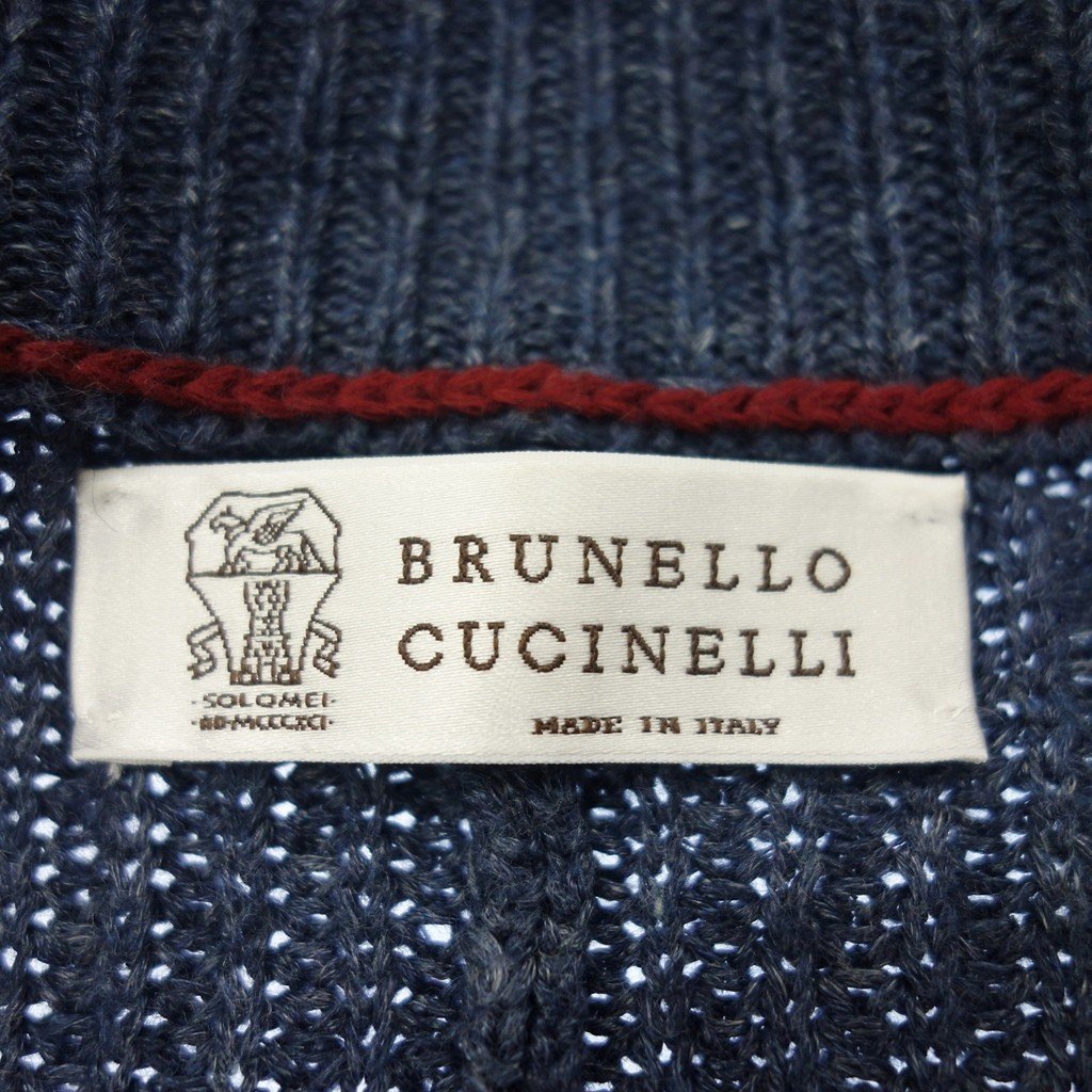 極美品◆ブルネロクチネリ ニットカーディガン ダブルボタン メンズ ブルー系 Brunello Cucinelli【AFB39】_画像6