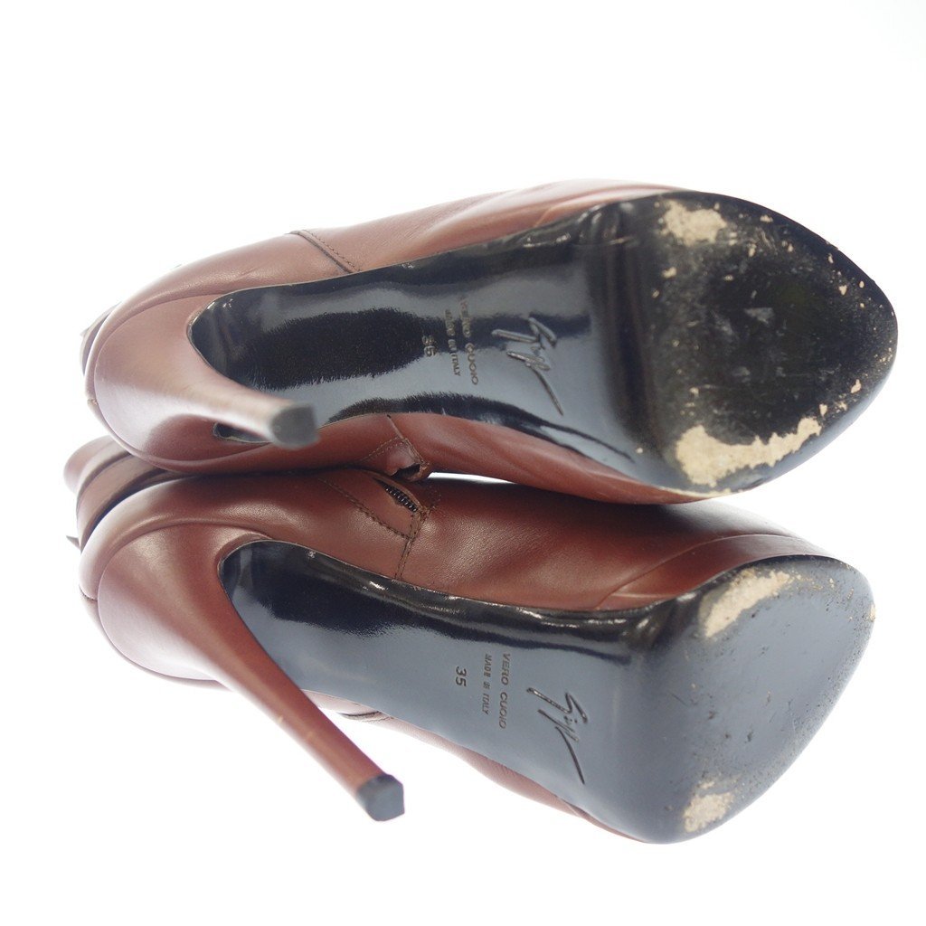  превосходный товар * Giuseppe Zanotti кожа каблук туфли-лодочки ботинки ремень женский Brown размер 35 Giuseppe Zanotti[AFC36]