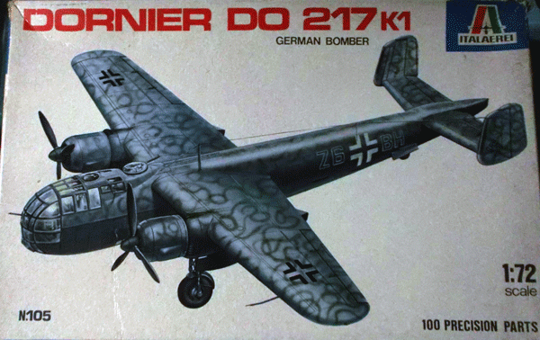 イタレリ/1/72/ドイツ空軍ドルニエDo-217 K-1双発爆撃機/未組立品_画像1