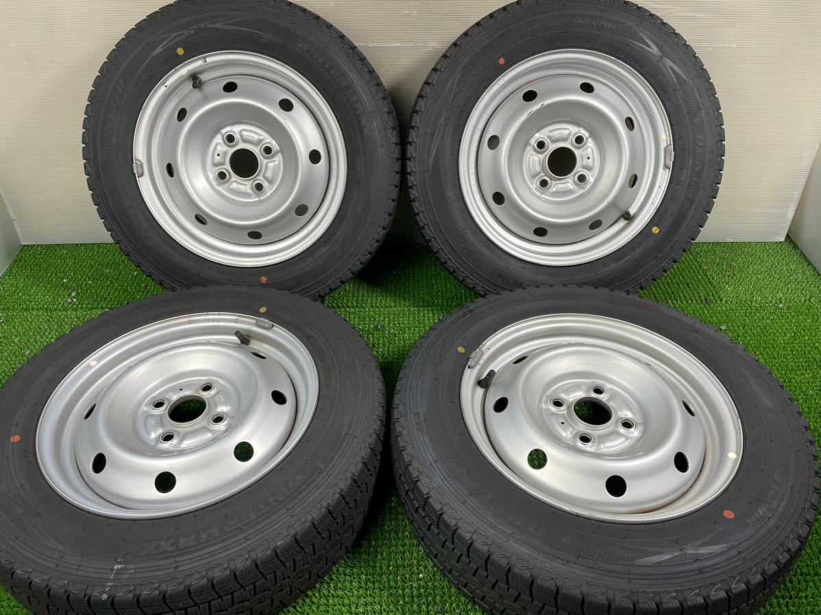 TOPY スチールホイールE45 5J-14 off+39 pcd100/4H 155/80R14 88/86N LT DUNLOP WINTER MAXX SV01 2020年　4本　サクシード,プロボックス_画像1