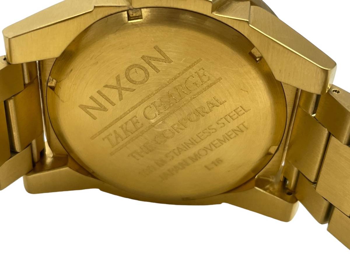 ☆★NIXON　ニクソン　コーポラル　クウォーツ腕時計　ゴールド　メンズ　Ｌ16　A346　510　動作未確認★☆_画像9