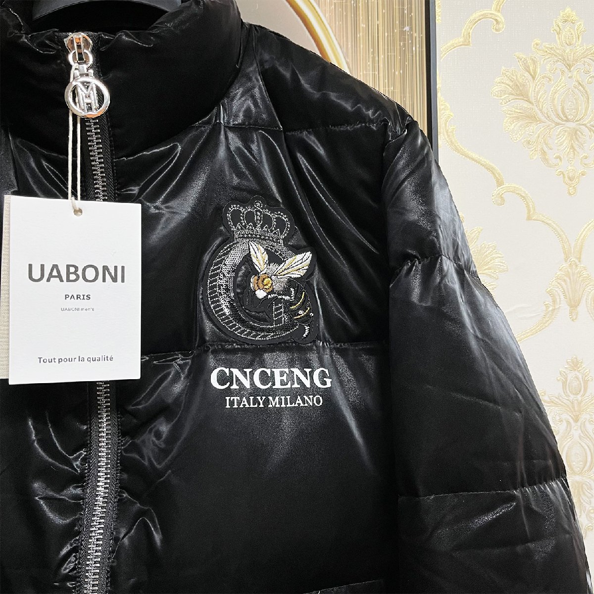 今節限定EU製＆定価12万◆UABONI*Paris*ダウンジャケット*ユアボニ*パリ発◆高級 ふんわり 防寒防風 高級刺繍 女王蜂 艶 アウター 2XL/52_画像6