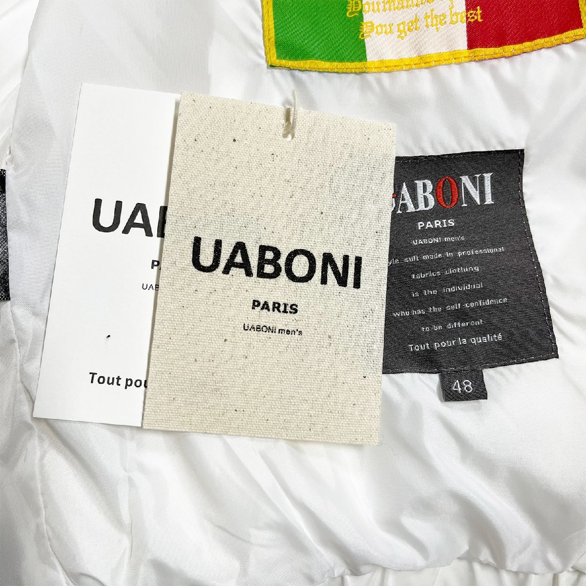 今節限定EU製＆定価12万◆UABONI*Paris*ダウンジャケット*ユアボニ*パリ発◆上質 ふんわり 防寒防風 高級刺繍 女王蜂 艶 アウター M/46_画像9