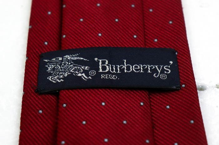 バーバリーズ シルク ホースマーク ドット ブランド ネクタイ メンズ ワインレッド Burberrysの画像4