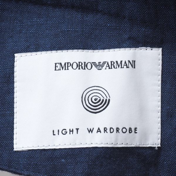 C3-TK043 エンポリオアルマーニ EMPORIO ARMANI リネン ベスト ジレ 2点セット ネイビー/ライトブラウン 52 50 メンズ_画像6