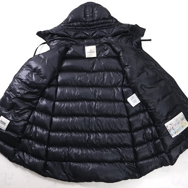 3-YK211 モンクレール MONCLER 国内正規品 スモールロゴ ダウンコート ブラック 2 レディース_画像5