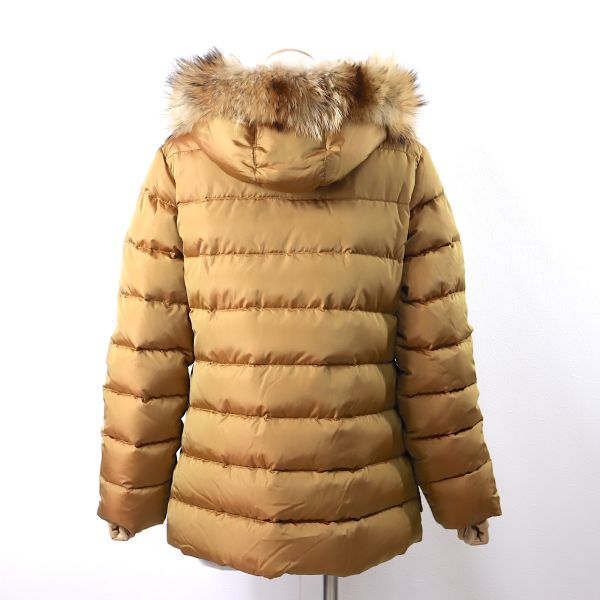 3-DK040【良品】モンクレール MONCLER ファー付 ダウンジャケット マスタード 0 正規品 レディース_画像4