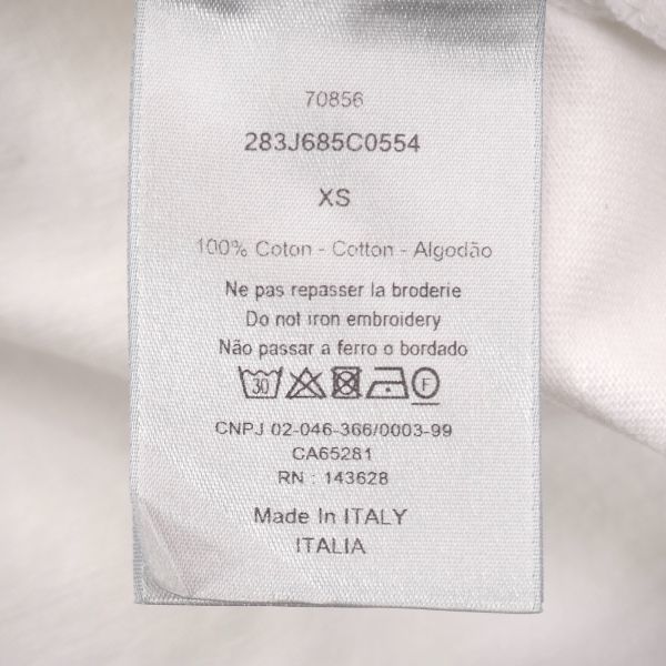 M3-YL045 ディオールオム DIOR HOMME カクタスジャックロゴ刺繍 コットン Tシャツ カットソー ホワイト XS メンズ_画像5