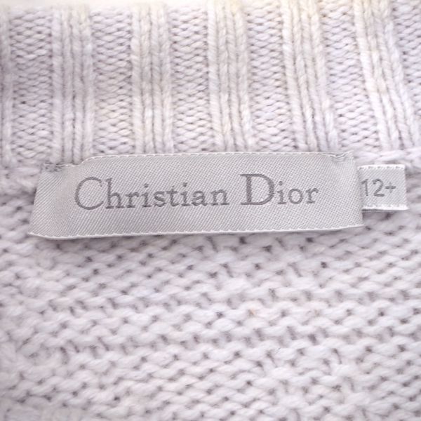 3-YK196 クリスチャンディオール Christian Dior ウール ニット セーター グレー/ピンク 12 レディース M相当_画像6