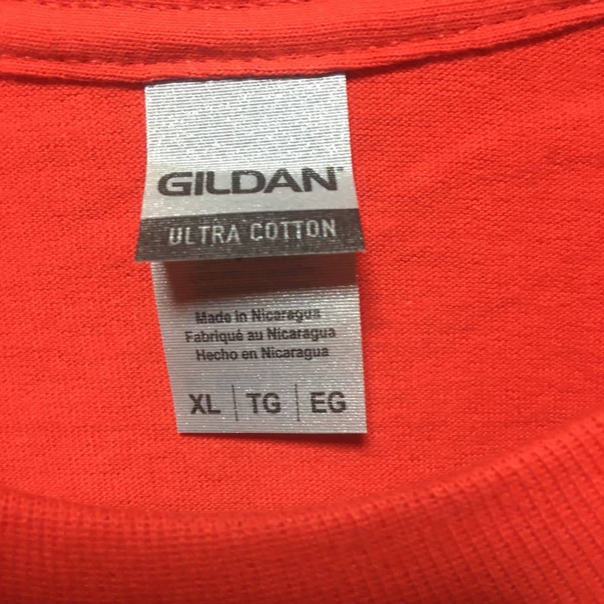 GILDAN レッド XL サイズ 赤色 ロンT 長袖無地Tシャツ ポケット無し 6.0oz ギルダン_画像2