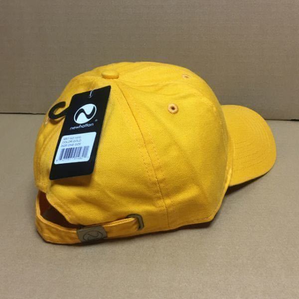NEWHATTAN ツイルコットン ゴールド キャップ 濃い黄色 イエロー ニューハッタン ロータイプ コットン 帽子★の画像1
