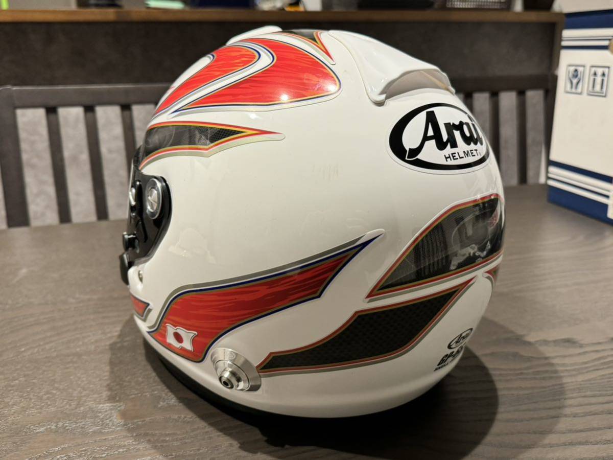 アライ GP-6S 8859 Mサイズ（57-58cm） 4輪用 ヘルメット HANSクリップ ミラーシールド ヘルメットデカール付き！Arai JAF公認レース使用可_画像7