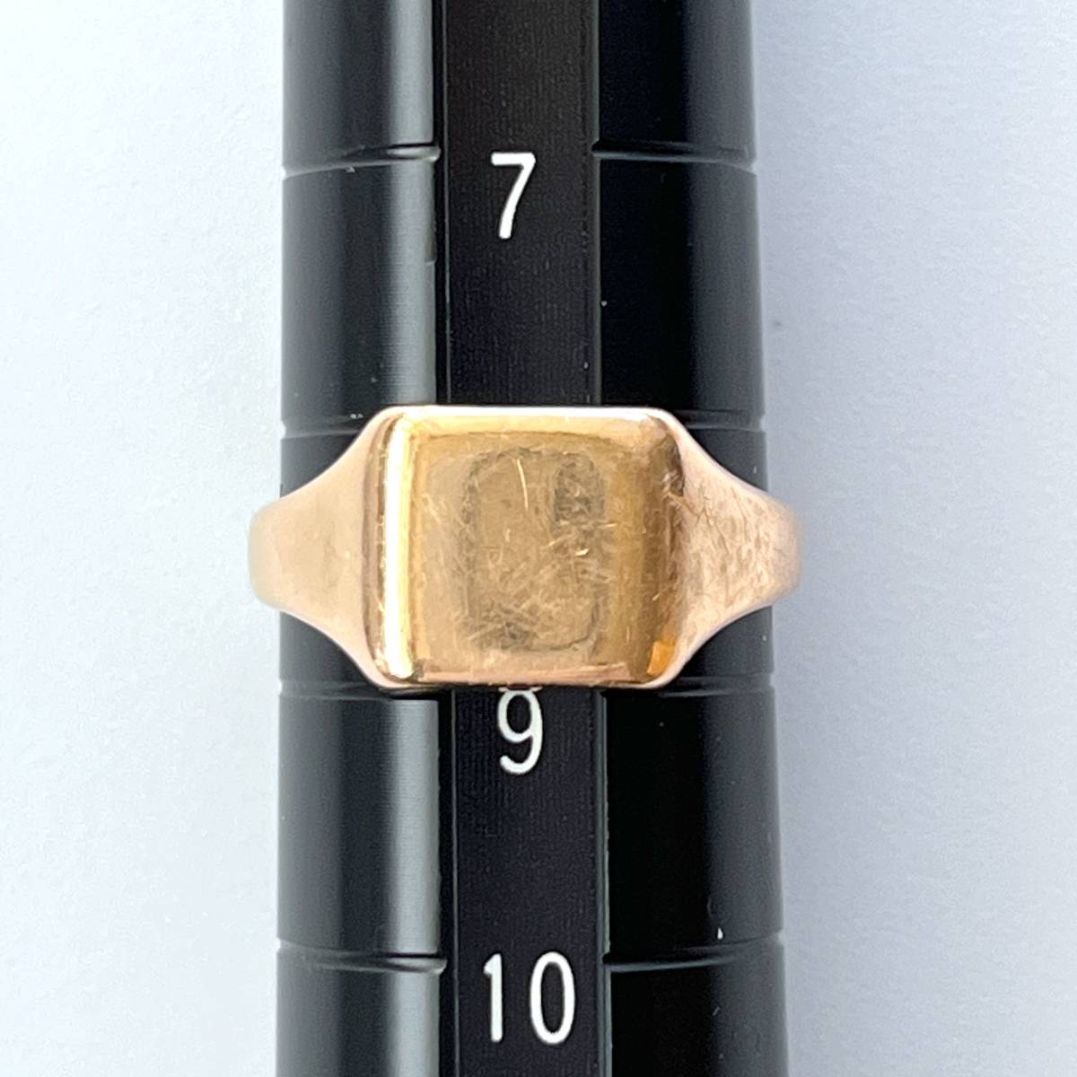 [Vintage]sig сеть кольцо 9 золотой Gold Gold 375 9ct булавка кольцо для ключей Британия Англия производства MADE IN UK 8.5 номер 2.6g 1947 год 