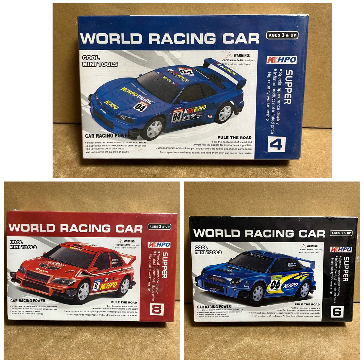 WORLD RACING CAR 組み立て プルバックカー 3種！_画像1