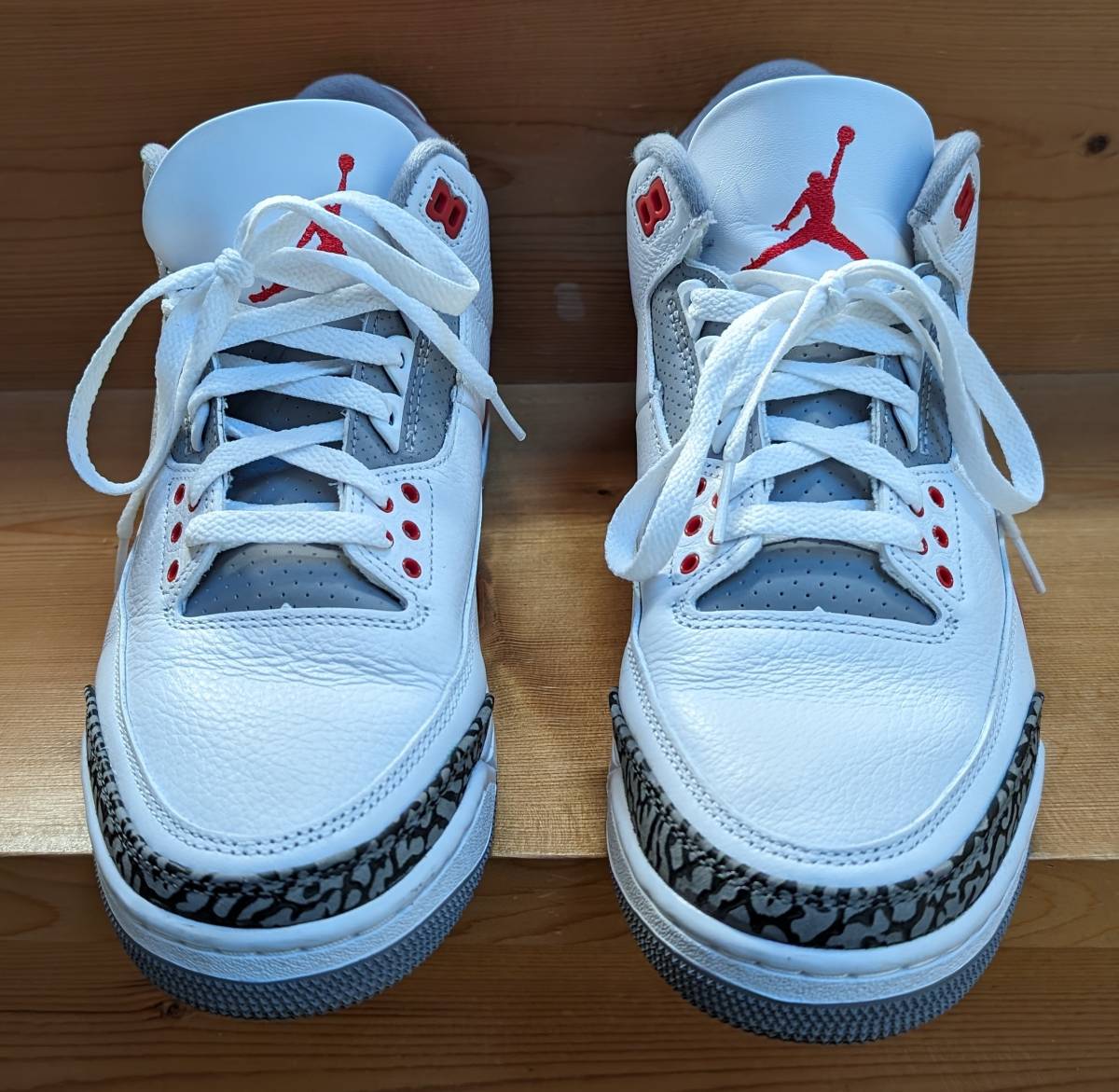 【美品、インソール未使用】Nike Air Jordan 3 Retro OG Fire Red ナイキ エアジョーダン 3 レトロ ファイアレッド US9.5 27.5cm 黒タグ_画像3