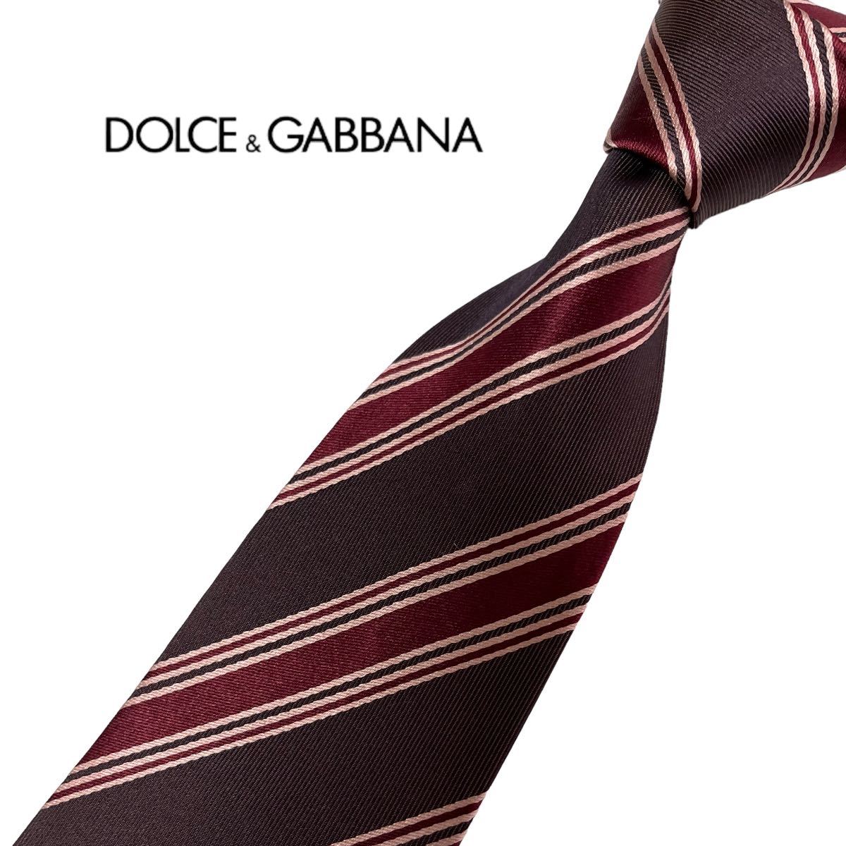 DOLCE&GABBANA necktie reji men taru pattern stripe pattern Dolce & Gabbana USED used m514