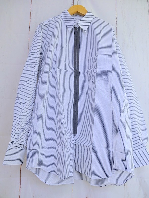 COMME des GARCONS SHIRT コムデギャルソン シャツ ストライプフックシャツ サックス、ホワイト 綿100% L S15015