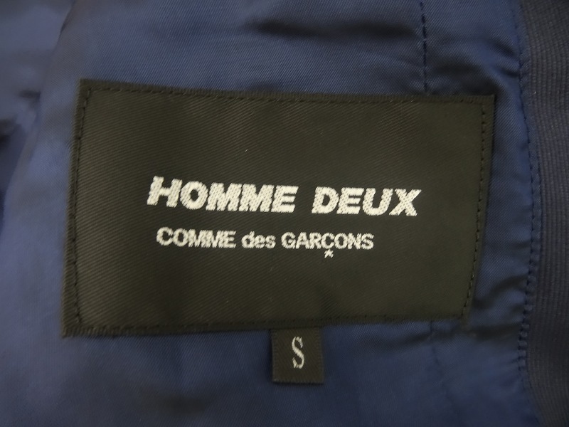 COMME des GARCONS HOMME DEUX コムデギャルソン オム ドゥ デザインジャケット DE-J056 AD2019 ネイビー 綿97% ポリウレタン3%_画像7