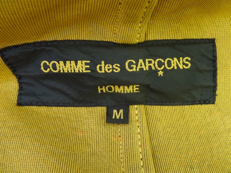 COMME des GARCONS HOMME コムデギャルソン オム 牛革ネックパッチコート ブラック 毛97% ポリエステル3% M HB-J057 AD2008_画像6