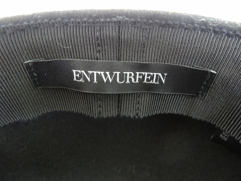 ENTWURFEIN エントワフェイン キャップ 帽子 ブラック 羊毛90% 毛10%_画像8