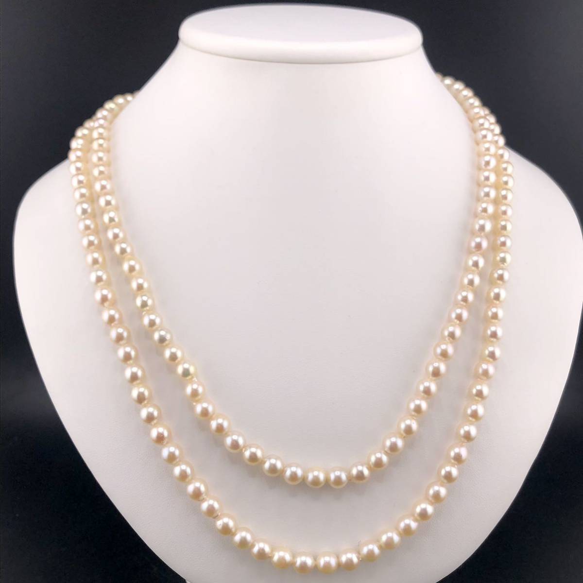 E11-5061 アコヤロングパールネックレス 6.0mm~7.0mm 113cm 82g ( アコヤ真珠 ロング Pearl necklace SILVER )_画像1