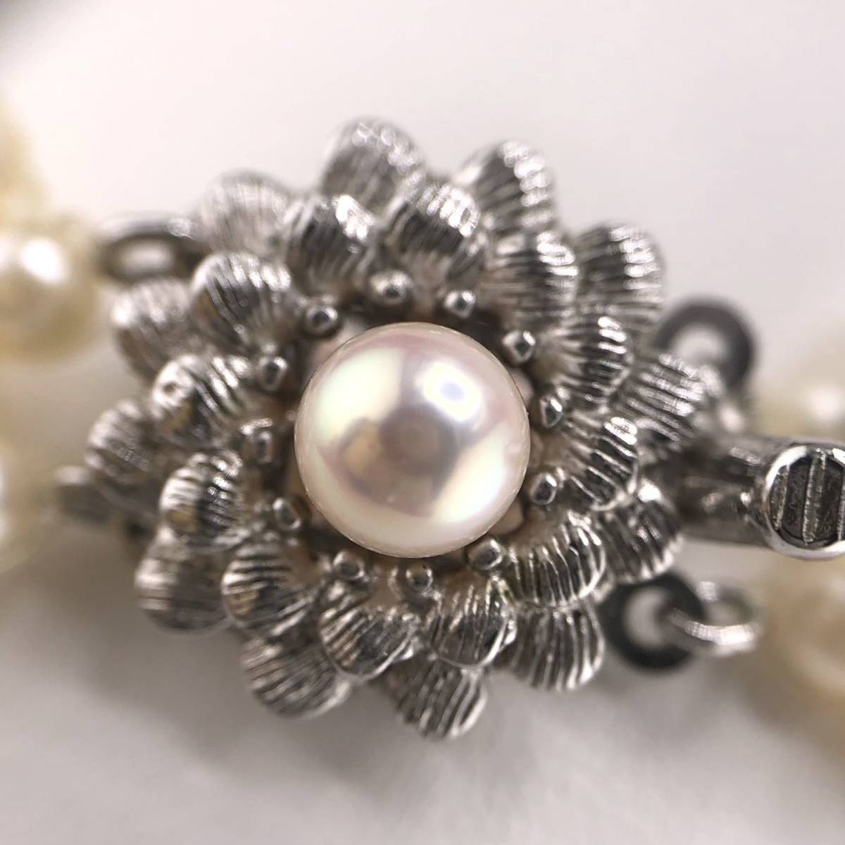E12-1774 アコヤベビーネックレス 約 42cm 32g ( アコヤ真珠 ベビー Pearl necklace SILVER )_画像3