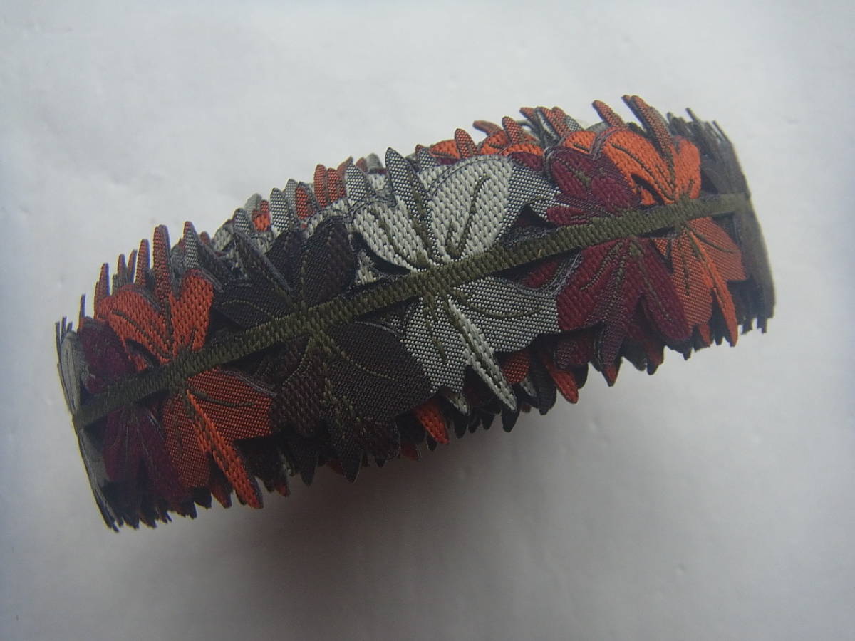 【新品即決】フランス製立体型花柄MIX刺繍リボンテープ・F-6　装飾・付属品・アパレル資材_画像1