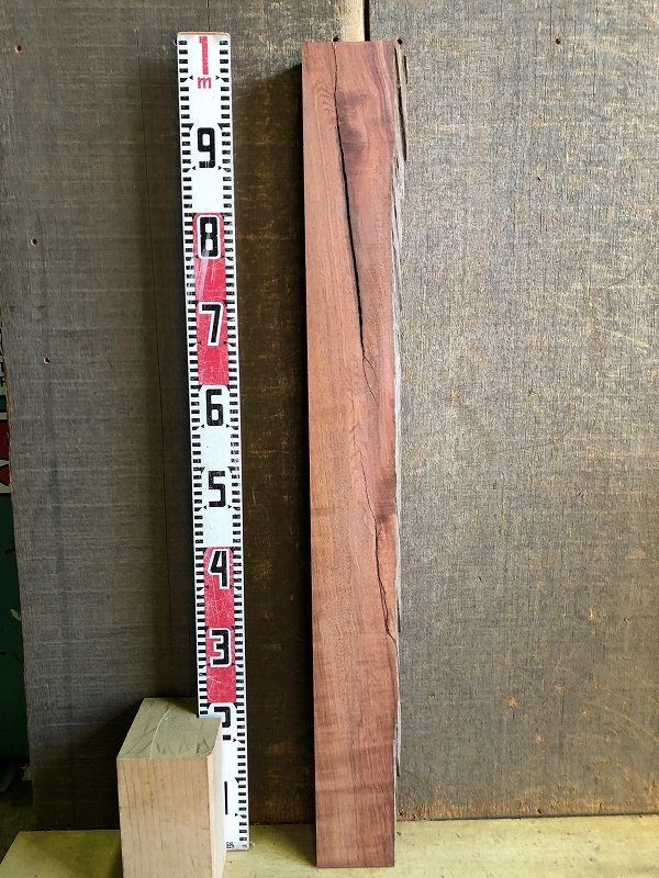 【EB599U】ブビンガ 980×～120×51㎜ 一枚板 材料 天然木 無垢材 木材 希少材 乾燥材 銘木 木工 DIY《銘木登屋》_画像6