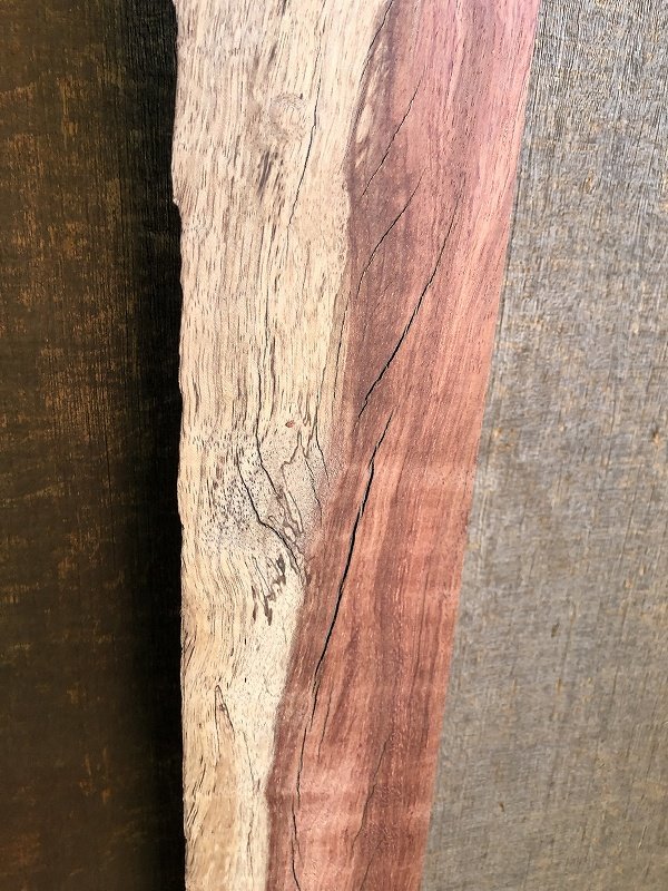 【EB599U】ブビンガ 980×～120×51㎜ 一枚板 材料 天然木 無垢材 木材 希少材 乾燥材 銘木 木工 DIY《銘木登屋》_画像8