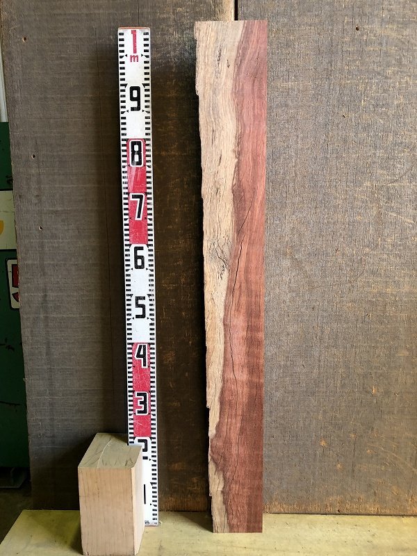 【EB599U】ブビンガ 980×～120×51㎜ 一枚板 材料 天然木 無垢材 木材 希少材 乾燥材 銘木 木工 DIY《銘木登屋》_画像7
