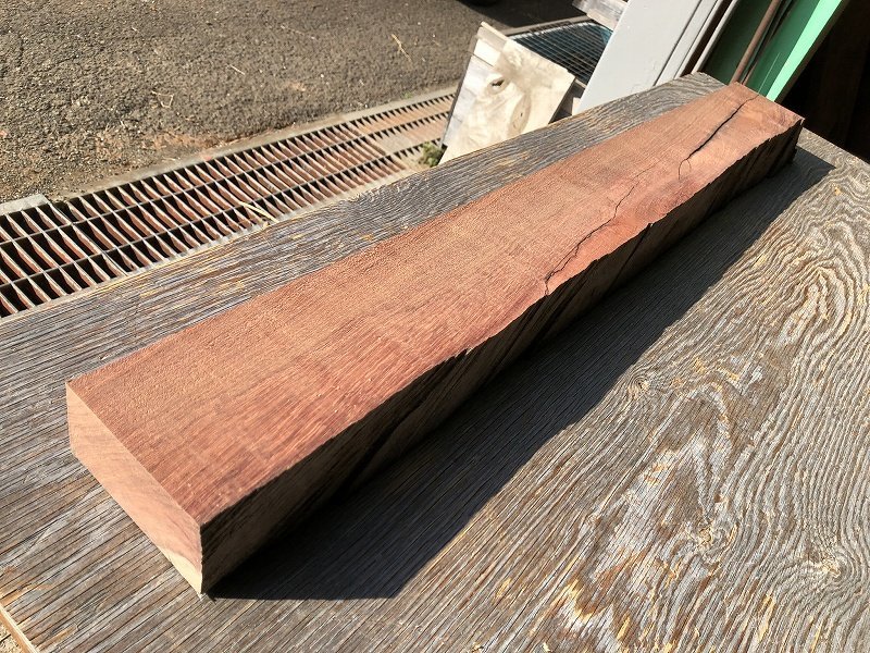 【EB599U】ブビンガ 980×～120×51㎜ 一枚板 材料 天然木 無垢材 木材 希少材 乾燥材 銘木 木工 DIY《銘木登屋》_画像3